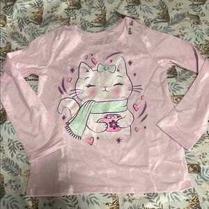 The Children's Place Light Pink Cat Long Sleeve Tee - 4T NWT